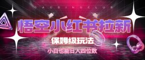 悟空小红书拉新，保姆级玩法，小白也能日入四位数-最全资源库