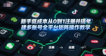 新手低成本从0到1注册并搭建多账号全平台矩阵操作教学,手机号-邮箱-IP-工具-最全资源库