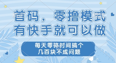 首码零撸项目，有快手就可以做，每天业务时间搞个几张不是问题【揭秘】-最全资源库