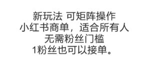 可矩阵操作,小红书商单新玩法,适合所有人,无需粉丝门槛,1粉丝也可以接单-最全资源库