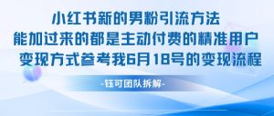 小红书全新男粉引流实操方法，日引流100多精准男粉-最全资源库