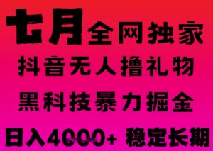 7月最新风口抖音无人直播撸音浪掘金,黑科技全自动运行,长期稳定,日入1k+,可批量收益翻倍【揭秘】-最全资源库