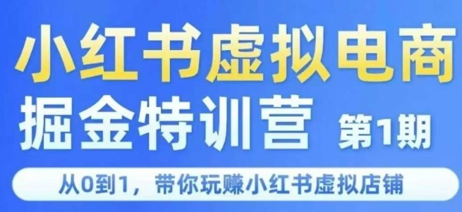 小红书虚拟电商掘金特训营第1期,从0到1,带你玩转小红书虚拟店铺-最全资源库
