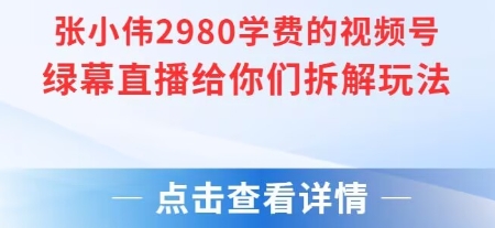 张小伟2980付费额视频号绿幕直播给你们拆解玩法-最全资源库
