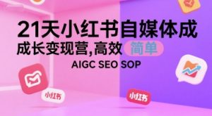 21天小红书自媒体成长变现营,高效 简单 AIGC SEO SOP-最全资源库
