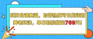 减肥食谱赛道，自带热度可长期运营，养老玩法，单日轻松搞定769-最全资源库