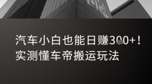 汽车小白也能日入3张!实测懂车帝搬运玩法-最全资源库