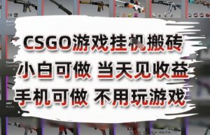 CSGO游戏挂G搬砖，小白纯手机即可操作，不用电脑打游戏，日入3张+，副业网创项目【揭秘】-最全资源库
