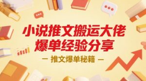 小说推文搬运大佬爆单经验分享，推文爆单秘籍-最全资源库