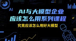 AI与大模型企业应该怎么用系列课程，究竟应该怎么用好大模型-最全资源库