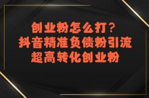创业粉怎么打?抖音精准负债粉引流,超高转化创业粉-最全资源库