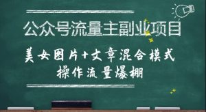 公众号流量主副业项目,美女图片+文章混合模式操作流量爆棚-最全资源库