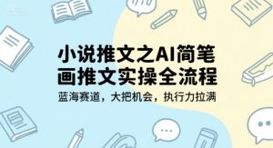 小说推文之AI简笔画推文实操全流程，蓝海赛道，大把机会，执行力拉满-最全资源库