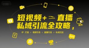 短视频+直播私域引流全攻略，IP打造 +视频引流 +直播引流 +私域沉淀-最全资源库