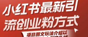 小红书最新引流创业粉方式，项目图文玩法介绍以及如何安全倒流私域-最全资源库