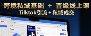 跨境私域基础+晋级线上课，Tilktok引流+私域成交-最全资源库