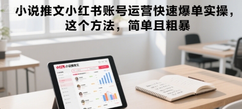 小说推文小红书账号运营快速爆单实操，这个方法，简单且粗暴-最全资源库