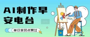 用AI制作早安电台，单日变现1k+，条条点赞过W-最全资源库