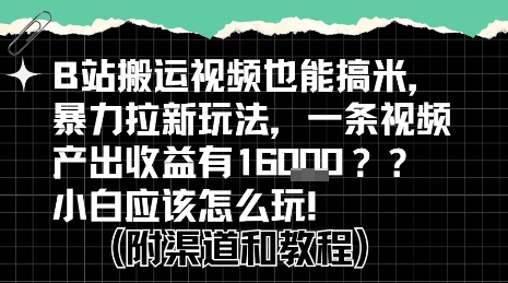 b站掘金计划？搬运视频也能挣拉新的收益，小白应该怎么玩！-最全资源库
