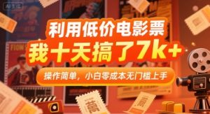 利用低价电影票，我十天搞了7k+，操作简单，小白零成本无门槛上手【揭秘】-最全资源库