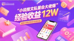 小说推文私董会大佬爆单经验分享收益12W，番茄小说每天稳定4位数收益-最全资源库