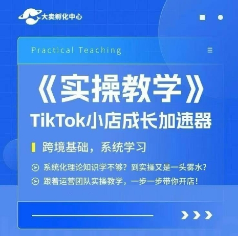 大卖家孵化中心TikTok实操课,TikTok小店成长加速器,跨境基础系统学习,一步一步带你开店-最全资源库