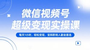 微信视频号超级变现实操课,每天1小时,轻松变现,宝妈职场人副业首选-最全资源库