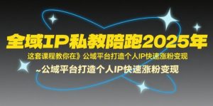 全域IP私教陪跑2025年,这套课程教你在公域平台打造个人IP快速涨粉变现-最全资源库