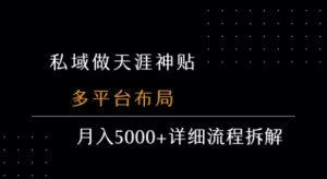 私域做天涯神贴 多平台布局 月入5k+详细流程拆解-最全资源库