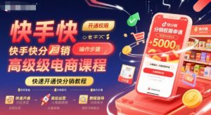快手快分销高级电商课程，快速开通快分销教程-最全资源库