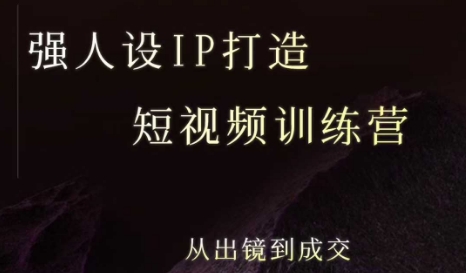 强人设ip打造课,8月最新5天短视频ip训练营,从出镜到成交-最全资源库