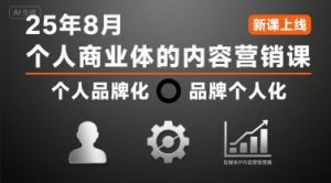 个人商业体的内容营销课25年8月，个人品牌化，品牌个人化，自媒体ip内容营销策略-最全资源库