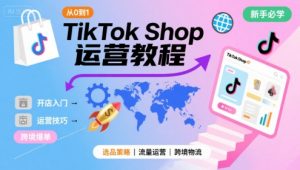 TikTok Shop从0到1运营教程，TikTok跨境电商新手必学课程-最全资源库