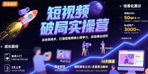 短视频破局实操营，业余到高手，打造短视频核心竞争力，实现商业闭环-最全资源库