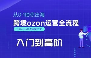 OZON入门到高阶全流程,从0-1助你出海,跨境ozon运营全流程-最全资源库