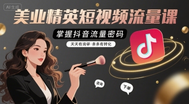 美业精英短视频流量课，掌握抖音流量密码，天天有询单，条条有转化-最全资源库