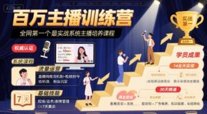 百万主播训练营,全网第一个最实战系统主播培养课程-最全资源库