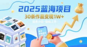 2025蓝海项目30条作品 变现1w+ 有手就能操作适合小白做-最全资源库