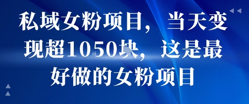 私域女粉项目，当天变现超1k，这是最好做的女粉项目，可放大操作-最全资源库