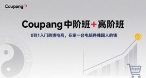 Coupang中阶班+高阶班，0到1入门跨境电商，在家一台电脑挣韩国人的钱-最全资源库