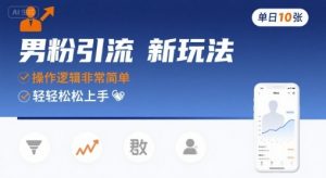 男粉引流新玩法，操作逻辑非常简单，单日10张轻轻松松-最全资源库