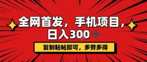 手机项目，日入3张+，复制黏贴即可，可矩阵操作，动手不动脑【揭秘】-最全资源库