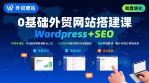 WordPress外贸建站+SEO优化课程，手把手教你从0到1搭建可获得询盘的外贸网站-最全资源库