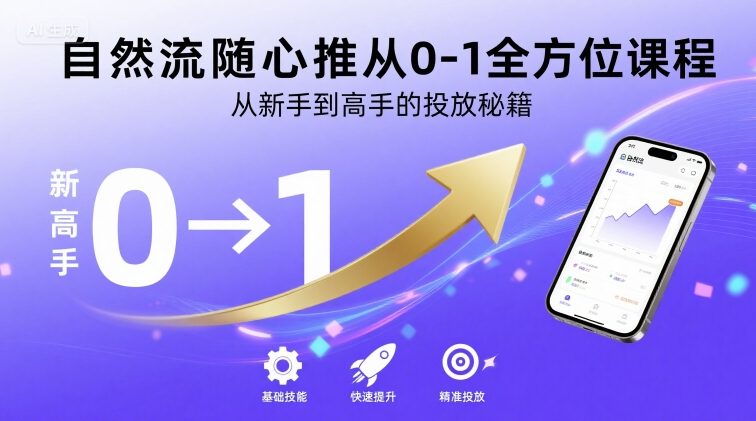 自然流随心推从0-1全方位课程,从新手到高手的投放秘籍-最全资源库