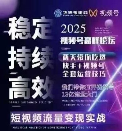 坏男孩电商视频号7月1号线下课,视频号短引、精细化模型打法,三频共振,无人,快手全站精细化运营-最全资源库