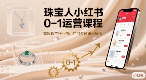 珠宝人小红书0-1运营课程,掌握珠宝行业的小红书多种账号玩法-最全资源库