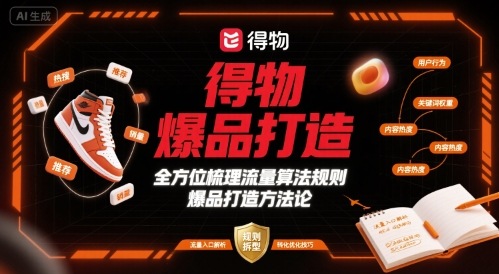 得物爆品打造，全方位梳理得物流量算法规则爆品打造规则-最全资源库