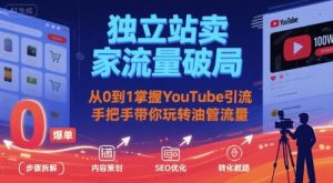 独立站卖家流量破局：从0到1掌握YouTube引流，手把手带你玩转油管流量-最全资源库