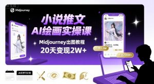 小说推文干货分享之AI绘画MJ出图实操课，用Midjourney做小说推文，20天挣2w-最全资源库