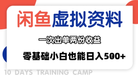 闲鱼虚拟资料新变现玩法,信息差项目,一次出单两份收益,无需囤货,可批量矩阵,零基础小白也能日入多张-最全资源库